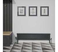 Warmehaus Traditional Anthracite 4 Column Horizontal Radiator 300x1460mm