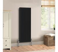 Warmehaus Traditional Cast Iron Style Black Triple Column Vertical Radiator 1500 x 562mm - Perfect for Bathrooms, Kitchen, Living Room