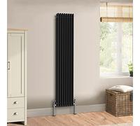 Warmehaus Traditional Cast Iron Style Black Triple Column Vertical Radiator 1800 x 382mm - Perfect for Bathrooms, Kitchen, Living Room