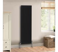 Warmehaus Traditional Cast Iron Style Black Triple Column Vertical Radiator 1800 x 562mm - Perfect for Bathrooms, Kitchen, Living Room