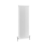 Warmehaus - Traditional Cast Iron Style White Double Column Vertical Radiator 1500 x 470mm - Perfect for Bathrooms, Kitchen, Living Room