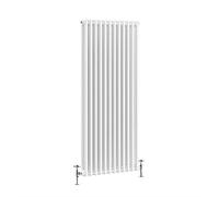 Warmehaus - Traditional Cast Iron Style White Double Column Vertical Radiator 1500 x 560mm - Perfect for Bathrooms, Kitchen, Living Room