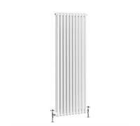 Warmehaus - Traditional Cast Iron Style White Double Column Vertical Radiator 1800 x 470mm - Perfect for Bathrooms, Kitchen, Living Room