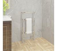 WarmeHaus Traditional Victorian 952x479mm Heated Towel Rail Bathroom Radiator Chrome & White
