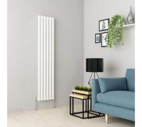 Warmehaus Vertical Column Radiator Oval Panel Single White 1600x350mm
