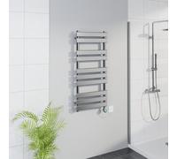 Warmehaus WiFi Electric Bathroom Flat Panel Towel Rail 1000x450mm Chrome | Timer, Thermostatic, Child Lock, Dual Fuel, Bathroom Towel Warmer Radiator, Wall Mounted, Premium Mild Steel