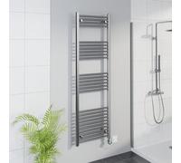 Warmehaus WiFi Electric Bathroom Straight Radiator Timer 1600x500mm Chrome | Thermostatic, Smart LCD Display, Child Lock, T Piece, Prefilled, Electric Heated Towel Rail Warmer, Energy Efficient
