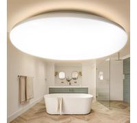 WARMELLE Bathroom Light,Ceiling Lights 22W,3000K,3080LM,Waterproof IP65,No Flicker & No Delay,CRI>80,Flush Ceiling Light for Kitchen,Bathroom,Hallway,Bedroom Ø28cm Round