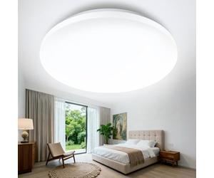 WARMELLE Modern Ceiling Light,24W 2400LM Lamp Ø38cm Round,4000K,No Flicker & CRI＞80,Ceiling Lights for Hallway, Bedroom, Living Room, Garage