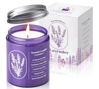 WarmEmbrace Lavender Candles for Home Scented, 7.6 oz Aromatherapy Candle, Purple Jar Candles, Natural Candles for Women, 40 Hour Long-Lasting Burn Scented Candles for Birthday - 1 Pack