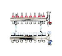 Warmer 8 Port Underfloor Heating Manifold With Pipe Connections Copper 15mm X 3/4 Psw Tradesuppliers Ltd