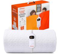 Warmer Electric Blanket King Size 160x150 cm, Dual-Zone Temp Control | Tie-down Straps, Auto-Off Timer, Extra-large Heated Area, 9 Heat Levels, Overheat Protection