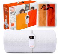 Warmer Electric Blanket Super King Size 160x150 cm, Dual-Zone Temp Control | Auto-Off Timer, Tie-down Straps, 9 Heat Levels, Larger Heated Area, Overheat Protection