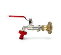 Warmer Outdoor Garden Tap With Check Valve And Through The Wall Wallplate Flange Bracket 1/2 Lever Handle Garden Tap Psw Tradesuppliers