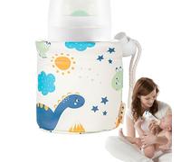 Warmer sleeve for kindergarten bottles, hand sleeve lid - milk bottle warmer lid in PU leather,Boys girls drinking cup heat preservation wrap for home, outing