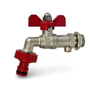 Warmer System 1/2 Inch Butterfly Handle Outside Garden Tap With Check Valve & Hose Connector Psw Tradesuppliers Ltd