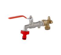 Warmer System 1/2 Outside Garden Tap With Check Valve And Wallplate Elbow Lever Handle And Hose Connector Psw Tradesuppliers Ltd