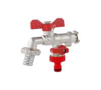 Warmer System Butterfly Outside Garden Double Outlet Tap 1/2X3/4X3/4 With Check Valve Psw Tradesuppliers Ltd