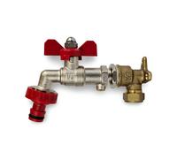Warmer System Outside Garden Tap With Check Valve And Wallplate Elbow Fixture, Butterfly Handle Psw Tradesuppliers Ltd