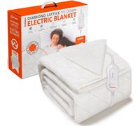 Warmer Wärmer Diamond Lattice Tie Down Electric Heated Blanket - Double