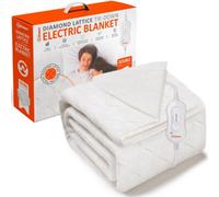 Warmer Wärmer Diamond Lattice Tie Down Electric Heated Blanket - Single