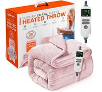 Warmer Wärmer Luxury Heated Throw With Digital Controller, 9-Hour Timer And 10 Heat Settings - 200Cm X 130Cm - Pink