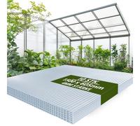 Warmfay 10PCS Polycarbonate Greenhouse Sheets 1500X605mm, 4mm Clear Greenhouse Panels Polycarbonate UV Resistant, Easy to Cut & Install, Twin Wall Plastic Roofing Sheet Heat and Sound Insulation