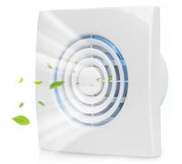 Warmfay Bathroom Extractor Fan 4 inch Ø 100mm, 10W/100m³/h Quiet Exhaust Fan with Backflow Flap, Powerful and Energy Efficient Wall/Window Mounted Exhaust Fan for Dehumidification Ventilation