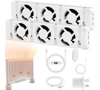 Warmfay Radiator Fan 3.0 Double Set, Smart Radiator Ventilator with Thermostat Controller for Home, Speed Adjustable Radiators Booster Fan - Energy Efficient - Whisper Quiet - for Various Radiators