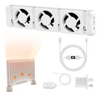 Warmfay Radiator Fan 3.0 Single Set, Energy Efficient for Various Radiators | Smart Radiator Ventilator with Thermostat Controller for Home, Speed Adjustable Radiators Booster Fan - Whisper Quiet