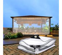 Warmfay Transparent Tarpaulin, 3 x 3m, Waterproof, UV Resistant, with Eyelets and Reinforced Corners, Includes 10m Nylon Rope