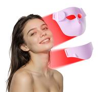 Warmforwel 4D LED Face & Neck Mask, 7 Colors Light Therapy Device with Red Light, 100 LEDs, 3 Brightness Levels, Wireless Remote, 2000mAh Rechargeable, Silicone Beauty Tool for Home Use