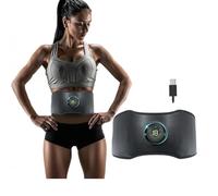 Warmforwel EMS Muscle Stimulator Belt for Abs & Core | 6 Modes, 18 Intensity Levels, Adjustable 118cm Abdominal Toning Belt | USB Rechargeable Home Fitness Equipment for Women & Men