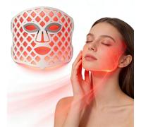 Warmforwel LED Face Mask 3 Colour Light Therapy - Red Blue Green Facial LED Mask with 80 LEDs, Rechargeable 2000mAh Battery, Remote Control, At-Home Skincare Beauty Device