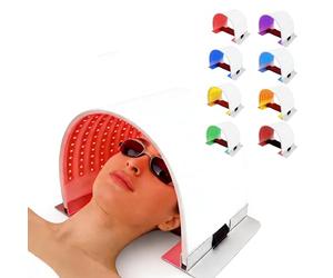Warmforwel LED Light Therapy Device - 8 Color 240 Pulse Light Beads, Foldable Silicone LED Therapy with Bracket & Straps Facial Care Equipment at Home