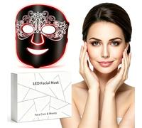 Warmforwel LED Light Therapy Face Mask with Red & Infrared, 4 Color Modes, 3 Intensity Levels, Timer & Remote Control, Rechargeable Silicone Facial Beauty Device for Home Use