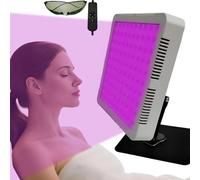 Warmforwel Tanning Lamp 395nm Wavelength with 100LED Purple Sunlamp, Face Solarium for Home & Full-Body Use, with Timer, Adjustable Brightness, Stand and Self Tanning Glasses, Portable