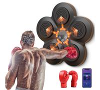 Warmfunn Boxing Machine, Wall Mounted Smart Bluetooth Music Boxing Machine with LED Display, for Home Exercises, Adjustable Light Jumping Speed Gifts for Teen Adults (Boxing Machine A + Adult Gloves)
