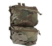 WarmHeartting Tactical Back Panel Double Pouch GP Pocket Bag with Comm Routing Loop, Tactical Zip-on Panel Pouch Expanding Pockets for FCPC Vest Military Gear