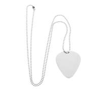 Warmhm 1.5mm Thick Metal Guitar Pick Necklace Chain Bass Pick Pendant for Musicians Cool Guitar Accessory Jewelry