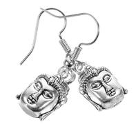 Warmhm 1 Pair Buddha Drop Earrings for Women Unique Dangle Design Captivating Ancient Art Jewelry for Parties Weddings and Religious Events Elegant Statement Accessory