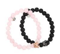 Warmhm 1 Pair Couple Beaded for Valentine Day Zircon Crown Beads Jewelry for Him and Her for Birthdays Anniversaries and Year Celebrations