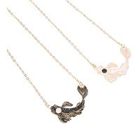 Warmhm 1 Pair Tai Chi Koi Fish Matching Necklaces for Couples Unique Friendship Jewelry Durable Pendants for Wife Girlfriend Timeless Chic Design