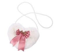 Warmhm 1 PC Stylish Heart Shape Plush Bag with Bowknot Versatile Single Shoulder Crossbody Bag for Women Comfortable Touch Durable Strap for Daily Use and Casual Outings