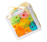 Warmhm 1 Set Birthday Balloon Box Decoration with Stickers Storage Box Assorted Balloons for Memorable for Boy Girl Birthday Celebrations