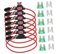 Warmhm 1 Set Line Fuse Holder with Standard Fuses for Automotive Use Includes for Cars and Boats