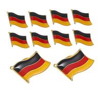 Warmhm 10 Pcs German Flag Pin Brooch Iron Material with Butterfly Clasp Elegant Clothing Collar Badge for Cardigans Dress Accessories Patriotic Souvenir Pins for Various Occasions