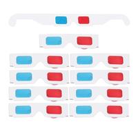 Warmhm 10 pcs Glasses for Movies and Gaming Lightweight Red Blue Anaglyph Glasses for Home Use Durable and Portable for Family and Friends