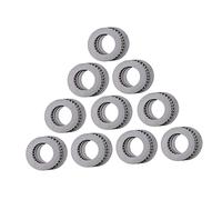 Warmhm 10 Pcs Single Direction Thrust Needle Roller Bearings with Washers Axial Flat Bearings Compact High-stiffness Design for Smooth Rotation in Machinery