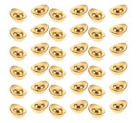 Warmhm 100pcs Chinese Wealth Ingots Statue Miniature Lucky Ingot Models for Home Office Decor Golden Tone Alloy Ingot Adornment Chinese Wealth Golden Ingot